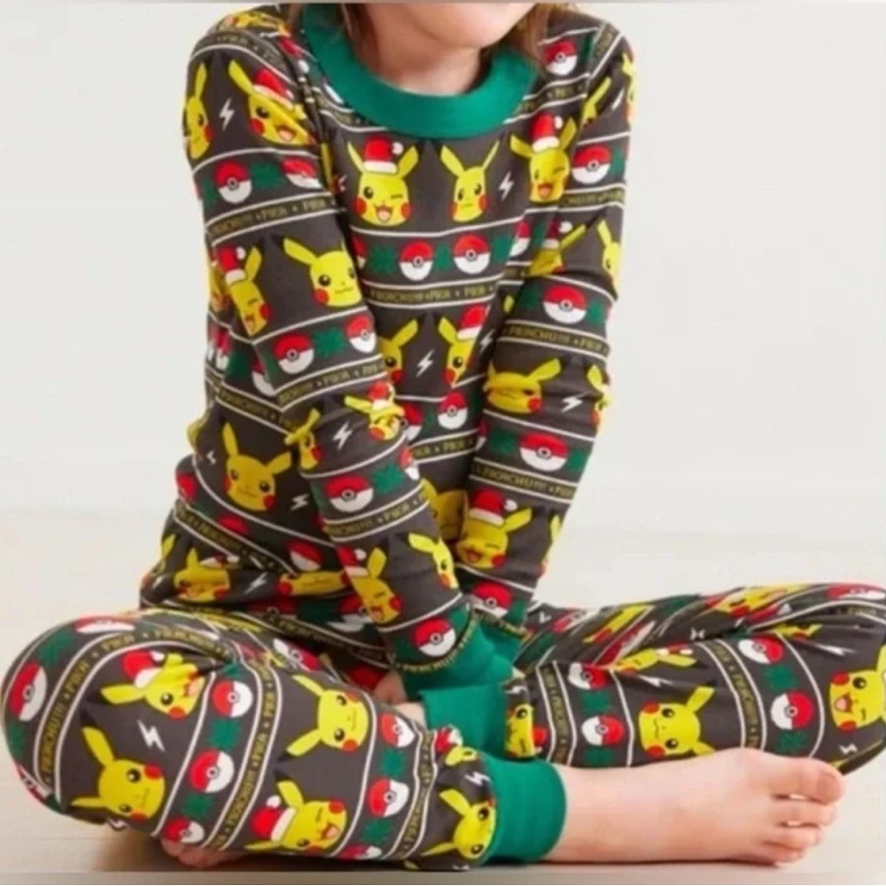 Hanna Andersson Pokémon Pikachu Christmas Pajamas Size 12